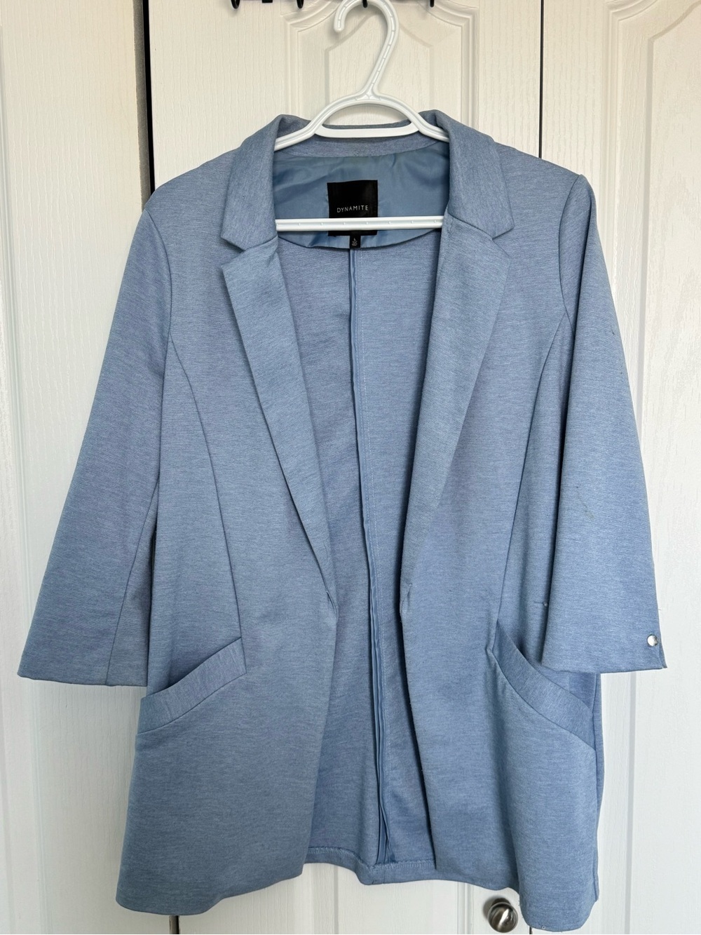 Dynamite Powder Blue Open-Front Blazer